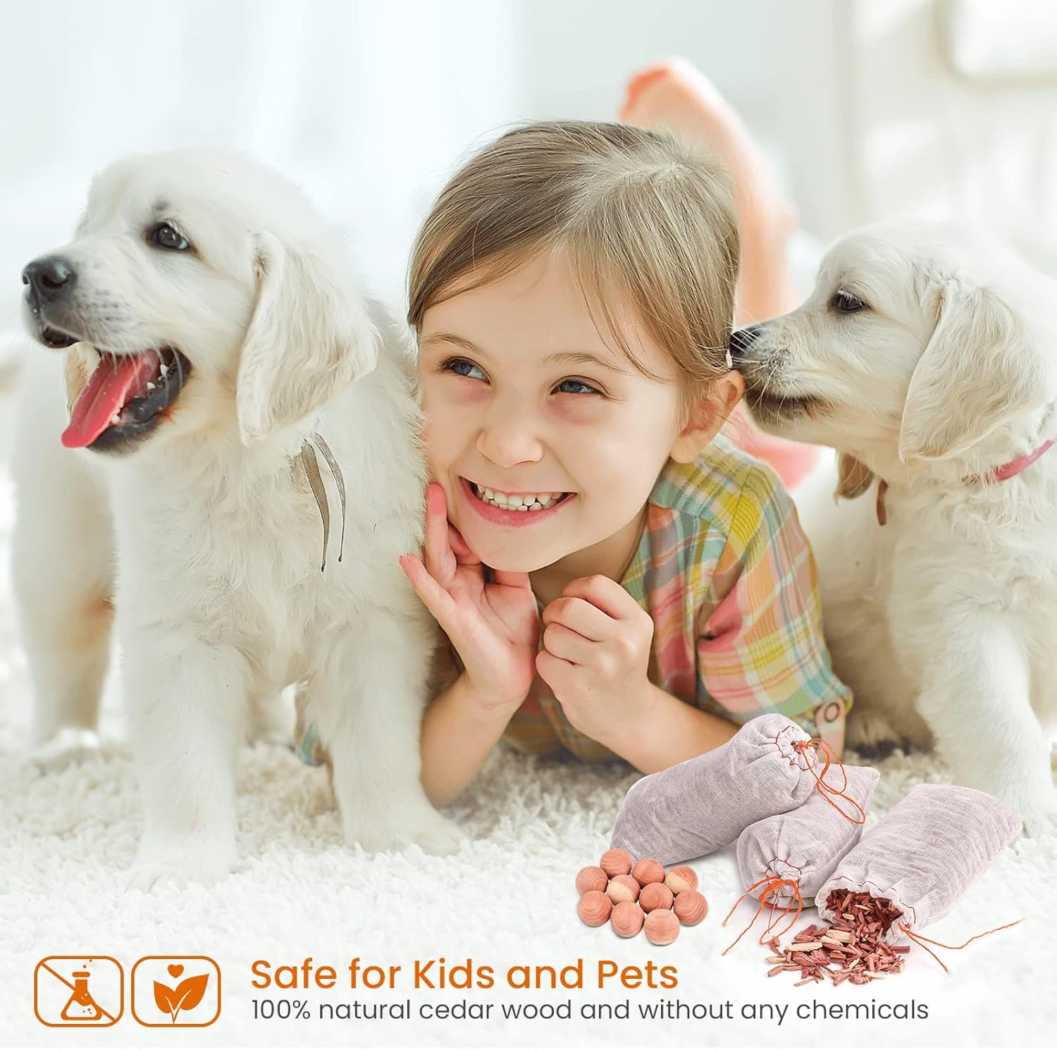 Homode Cedar Chips and Bags, Fresh Cedar Wood Rings and Sachets for Clothes and Shoes Storage, Ideal for Closets and Drawers, 40 Pack