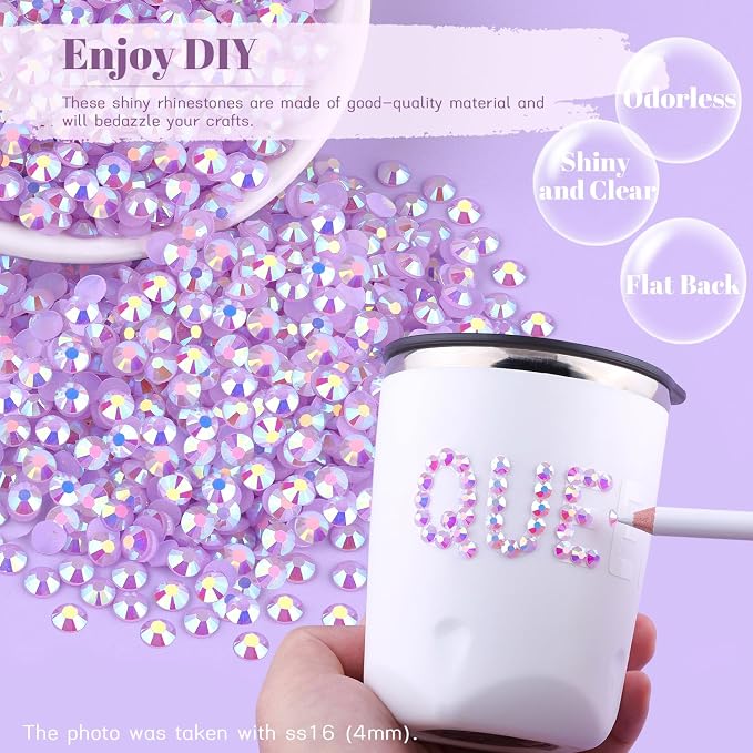 12000PCS 2mm Resin Jelly Rhinestones in Bulk, Bedazzling Flatback Crystals - Image 4