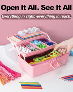 TERGOO 12in 3-Layer Plastic Craft Organizers and Storage, Portable Folding - Image 5