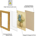 puthiac 4x6 Rustic Farmhouse Picture Frame, Natural Pine, 1 Pack | Distressed - Image 2