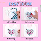 Tintnut Black Base Checkerboard Heat Transfer Vinyl, Checker pattern PU HTV - Image 4