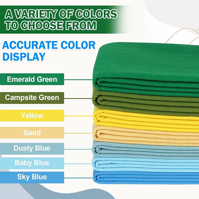 XSEINO Emerald Green Large Felt Fabric 36" X 36 ", 1.4 mm Thick Soft Felt - Image 5