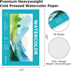 Hapikalor 12"x18" Large Watercolor Paper Pad, Art Supplies - Image 2
