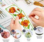 ORIGACH 6 Set Floral Cross Stitch Bookmark Kit - Image 4