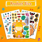 Aowplc 48 Sheets Make-a-Face Animal Stickers Mix and Match - Image 3