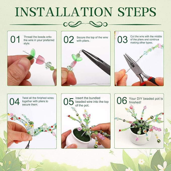 kdafio Beaded Plant Kit, Beaded Flower Kit - Image 5