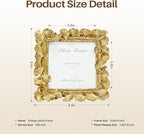 Cuspin 6x6 Picture Frame Gold, Vintage Ornate Square Frame - Image 6