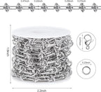 2 Meter Silver Paper Clip Link Chain Roll - Image 4