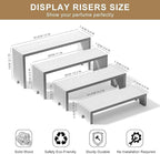 2 Set White Wood Tiered Riser Display Stands - Image 8