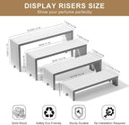 4 Set White Wood Tiered Riser Display Stands - Image 8