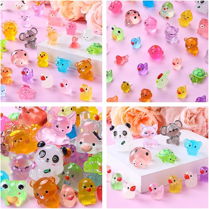DIYDEC 60PCS Luminous Mini Resin Animals 60 Styles Miniatures Glow in The Dark - Image 6
