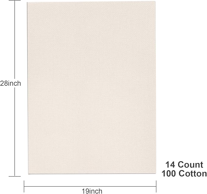 Aida Cloth 14 Count Cross Stitch Fabric, 19×28inch | 100%Cotton, Uniform Even - Image 2
