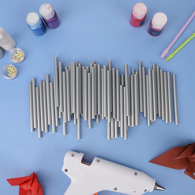 Metallic Silver Hot Glue Sticks Mini, Small Adhesive Glue Sticks - Image 7