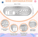 Chinco 4 Pieces Stencils Metal Journal Template 7.9 x 2.4 Inches Bookmark Ruler - Image 2