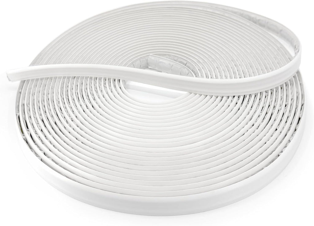 InstaTrim The Original Flexible Trim - 50ft White 3/4" Wide Caulk Tape - Adhesive Trim with Many Uses Including Caulking for Bathtubs, Sinks, Counters, Tile, Floors - Made in USA