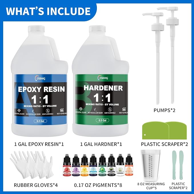 1 Gallon Epoxy Resin Kit Crystal Clear Resin - Image 6