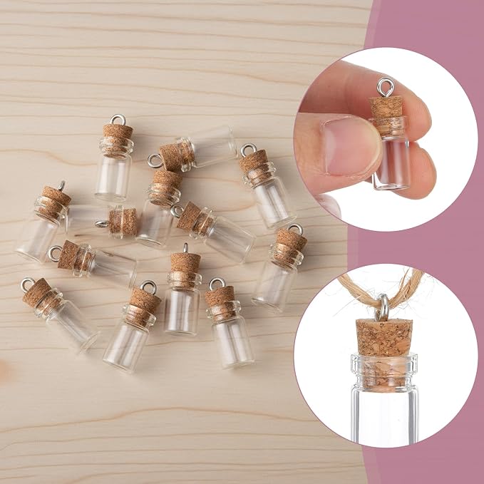 20 Pcs Mini Glass Bottles with Cork 1ml Capacity Clear Tiny Glass Bottles - Image 4