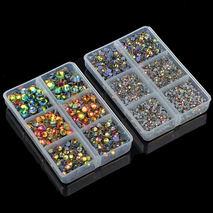 10000Pcs 2-Boxes Mixed Size Hot Fix Round Crystals Gems Glass Stones Hotfix - Image 5