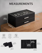 ProCase 12-Slot Watch Case for Men, 2-Tier Pull-Out Drawers Box -Black | - Image 6