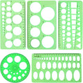 5PCS Circle Template Measuring Geometry Ruler Geometric Drawings Stencils Rulers by Unknown