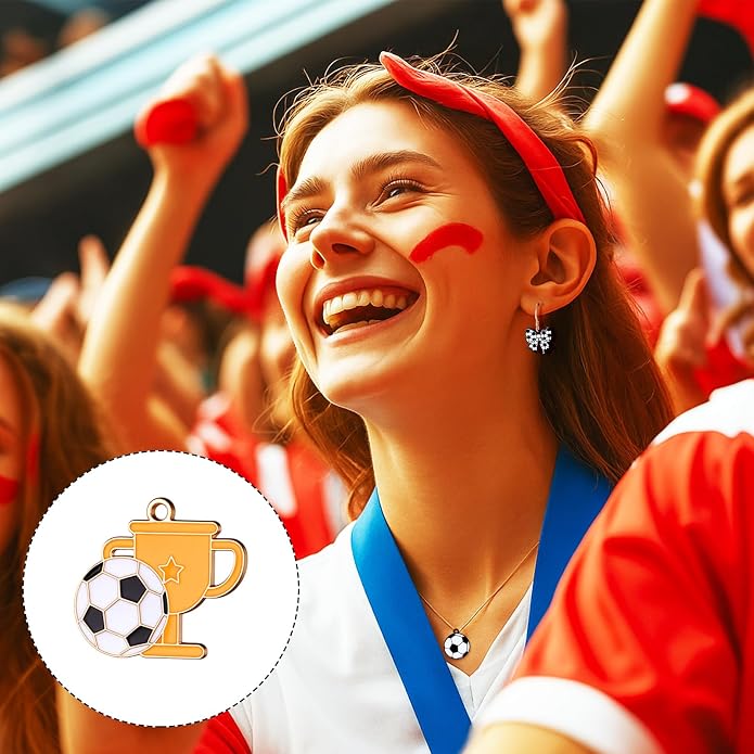 100 Pcs Sport Charms Bulk for Jewelry Making Football Soccer Volleyball - Image 3