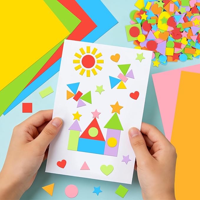 3240Pcs Foam Stickers Foam Shape Stickers Colorful Self Adhesive, 8 Colors - Image 5