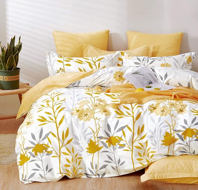 SLEEPBELLA Duvet Cover Queen Size, 600 Thread Count Cotton Grey Branches and by SLEEPBELLA