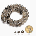 35pcs Smooth Natural Polish Grey Agate Beads，10mm Dragon Vein Gemstone Round - Image 2