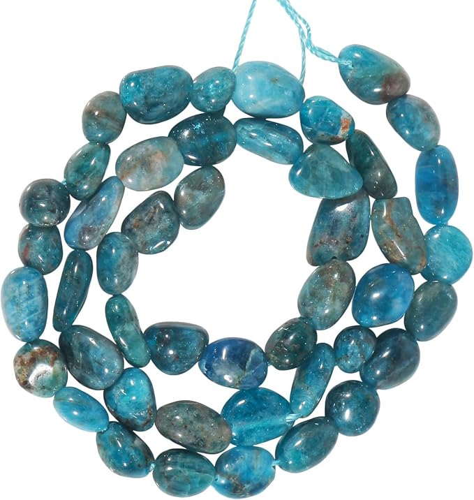 HAAMIIQII Natural Blue Apatite Pebble Stone 5-8mm Small Irregular Freeform by HAAMIIQII
