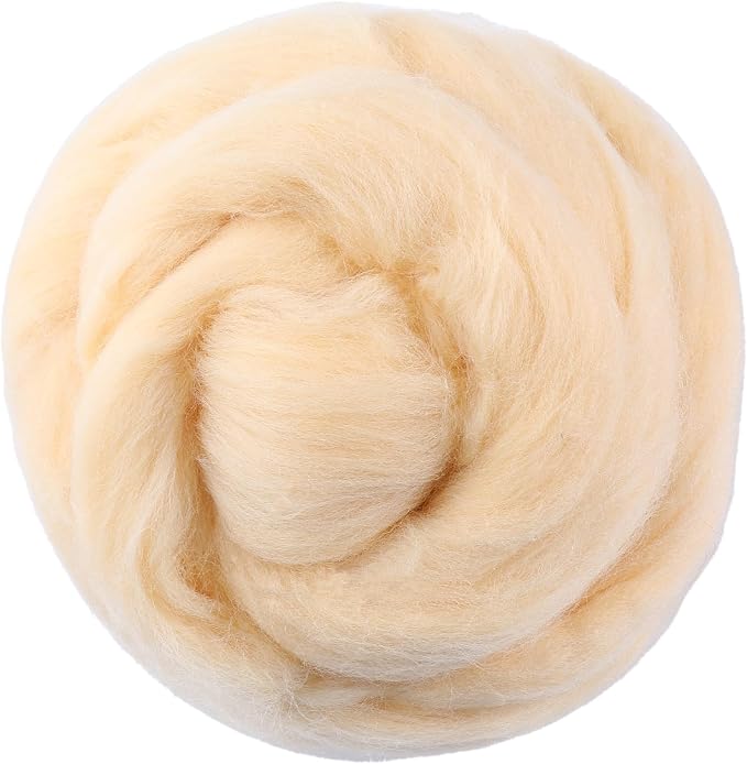 3.53oz Wool Roving, Wool Felting Supplies, Pure Wool, Chunky Yarn, Spinning by Jupean