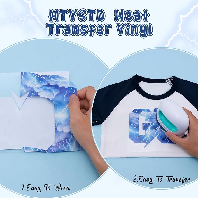 HTVSTD Lighting Heat Transfer Vinyl 6 Sheets 12×10in Iron on Vinyl | Lighting - Image 3