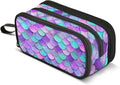 Pink Blue Purple Mermaid Scales Pencil Case Box Boys Girls Large Pencil Pouch by BOENLE-WELCOMEYOURCOMING