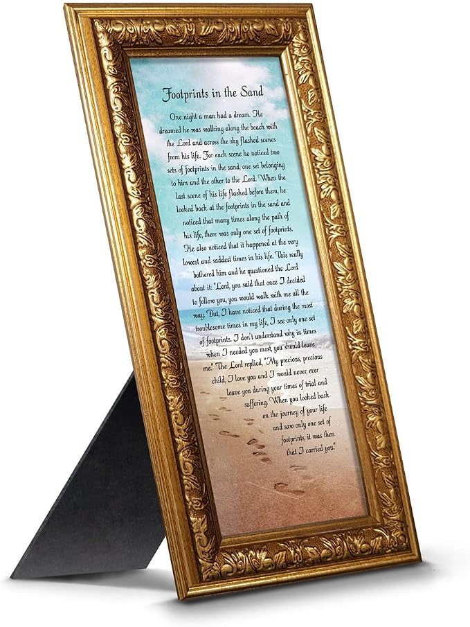 Footprints in the Sand Inspirational Wall Art, Beach Decor, Christian Gifts by CROSSROADSHOMEDECOR