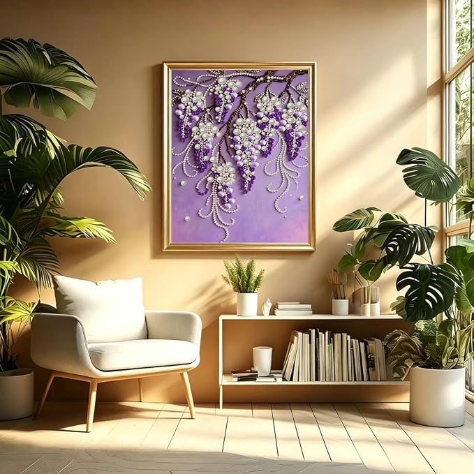 GEMFAMILY 5D Diamond Art Kits for Adults, DIY Violet Pearl Diamond Painting Kit - Image 4