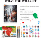 Framed Paint by Numbers Kit for Adults Beginner, London City View Street - Image 4