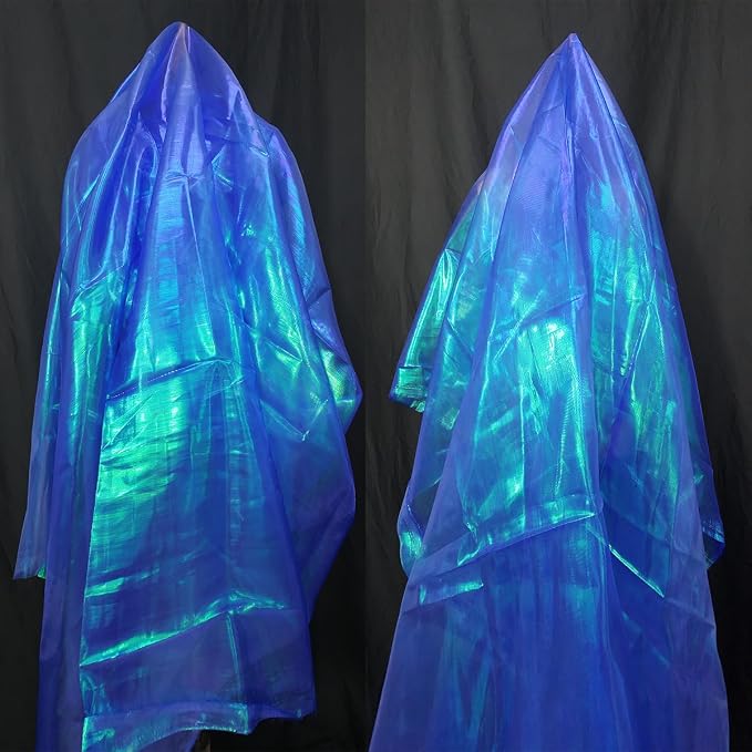 Royal Blue Iridescent Organza Fabric - Image 5