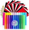 PU Heat Transfer Vinyl Multicolours, 12In*10In*47PCS Iron on by Unknown