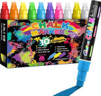 Window Chalk Markers for Cars Glass Washable, 10 Colors Jumbo Liquid Chalk by Celepen