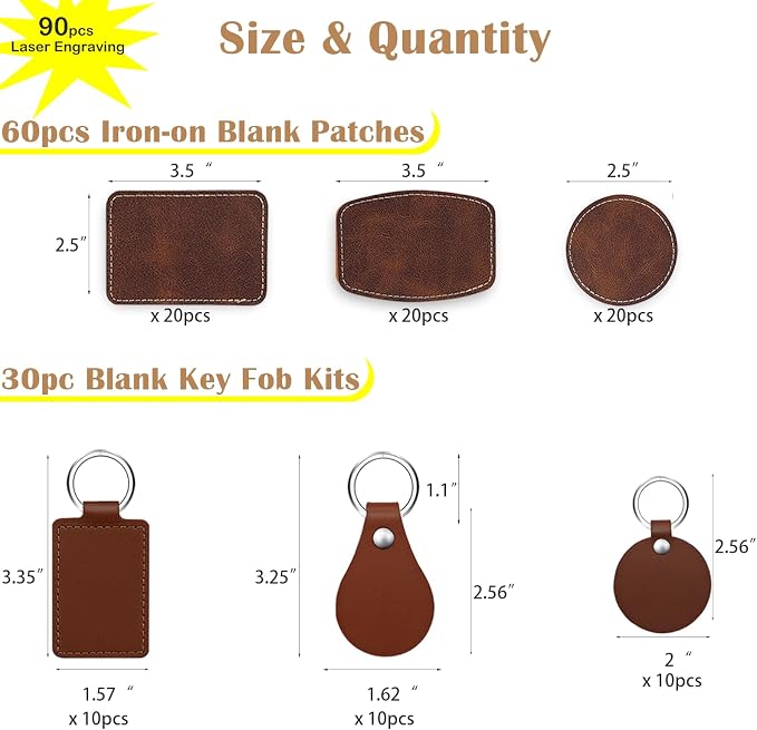 90 Pcs Lasable Engravable Blanks - Image 5