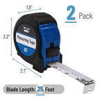 Mr. Pen- Retractable Tape Measure 25 ft, 2 Pack, Dark Blue, Easy Read | Steel - Image 2