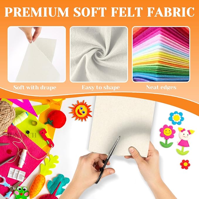 IONTACH 9" X 12" Soft Felt Sheets 1.6mm Thick | Felt Fabric - Image 4