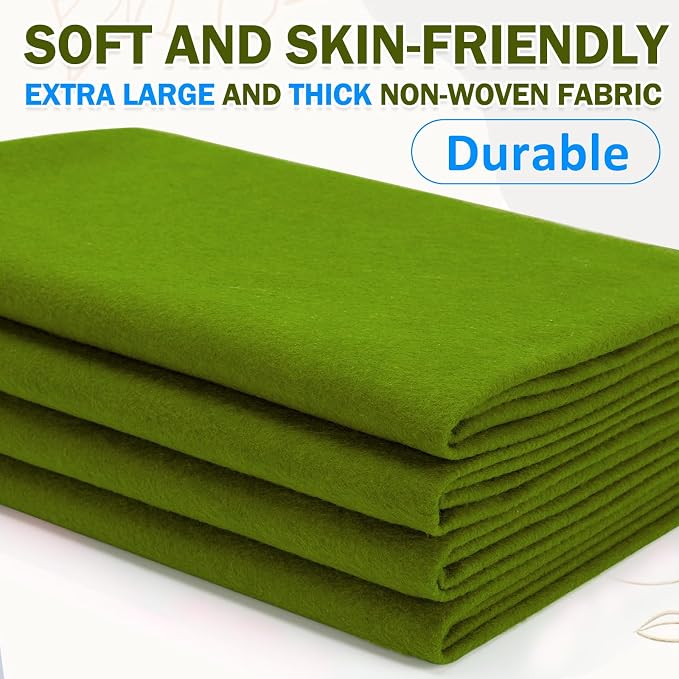 XSEINO Campsite Green Large Felt Fabric 72" X 36 ", 1.4 mm Thick Soft Felt - Image 6