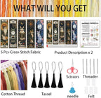 NEGEKFKX 5 Pcs Tarot Cross Stitch Bookmark Kit - Image 2