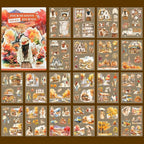 Fall Landscape Pre-Cut Autumn Journal Sticker Book, Transparent PET Watercolor - Image 2