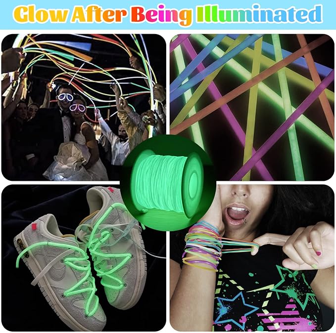 KAMJUNTAR Luminous Lanyard String, 15 Rolls Gimp String Plastic Lacing Cord - Image 4