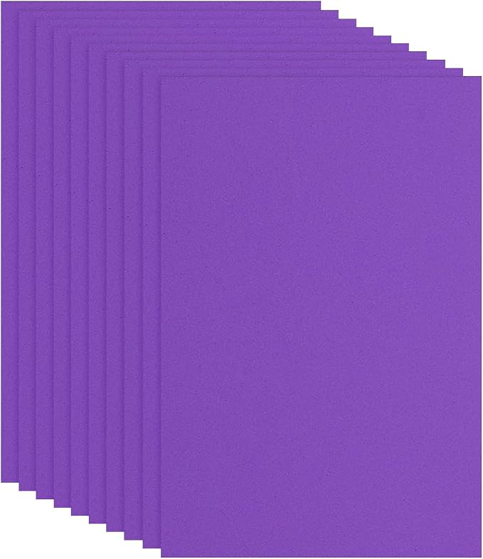 PATIKIL EVA Foam Sheet 10Pcs 12x8 Inch 2mm Thick Dark Purple | Easy Cutting EVA by PATIKIL