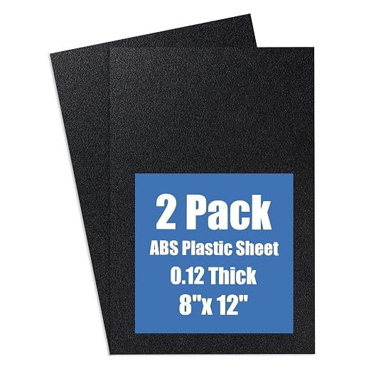 Plastic Sheet 8" x 12" x 0.125", Abs Plastic Sheets 2 Pack by KINLINK
