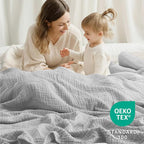 100% Cotton Muslin Blanket King 108" x 90", Breathable and Lightweight Cotton - Image 3