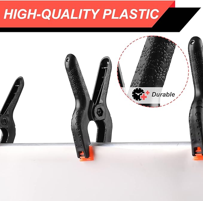 12 Pack Plastic Spring Clamps, 3.5inch Small Heavy Duty Clips - Image 3