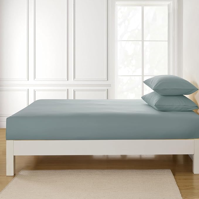 Queen Fitted Sheet Only with Full Elastic & Built in Corner Sheet Straps to - Image 4